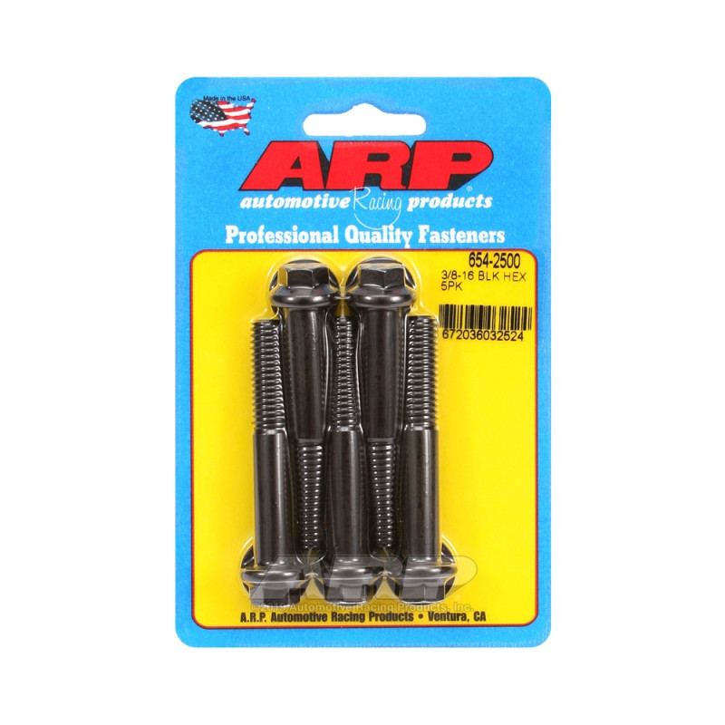 Set de șuruburi și piulițe universale ARP cu cap STD 3/8-16 – Hexagonale cu finisaj negru oxidat, x5 - ARP-654-2500 - 654-2500 - 3666618195032